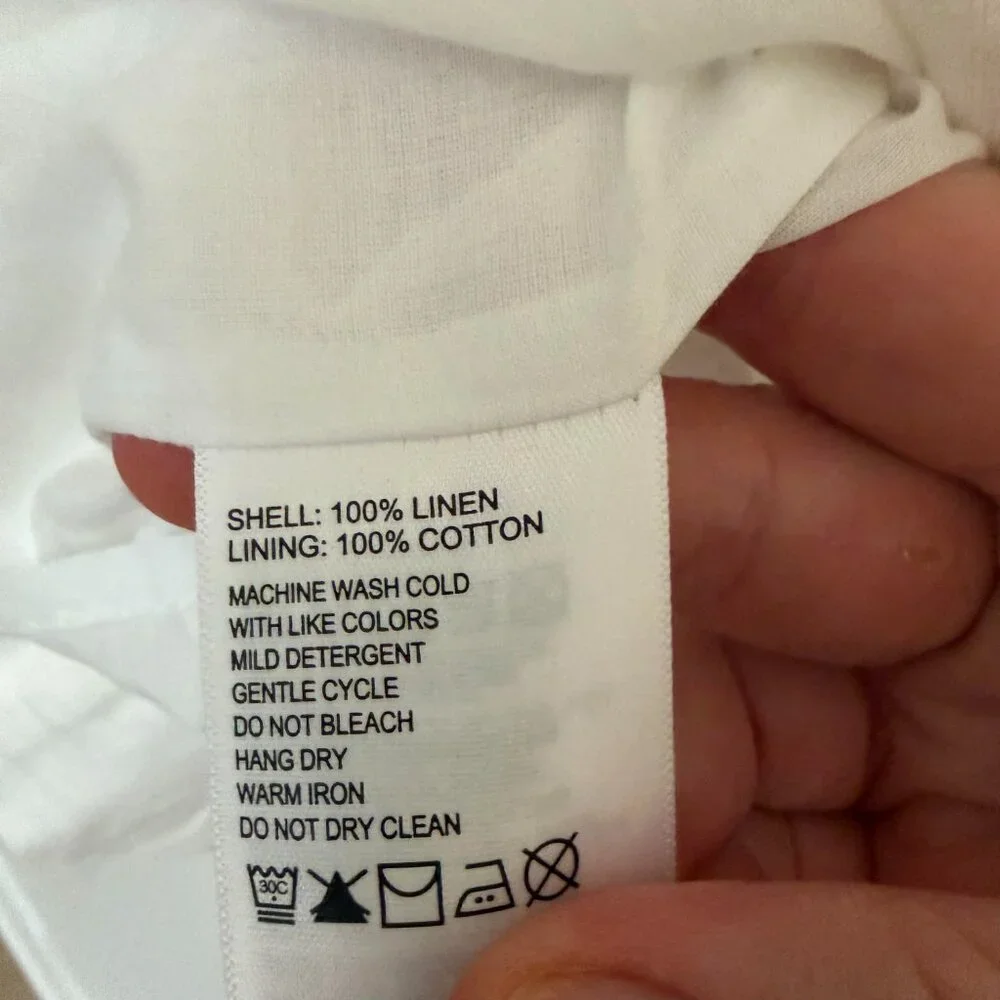 Tommy Bahama Two Palms Double Ruffle Dress 100% Linen Beachy Coastal White - XS - Picture 7 of 8